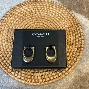 Coach Gold C Hoop Earrings